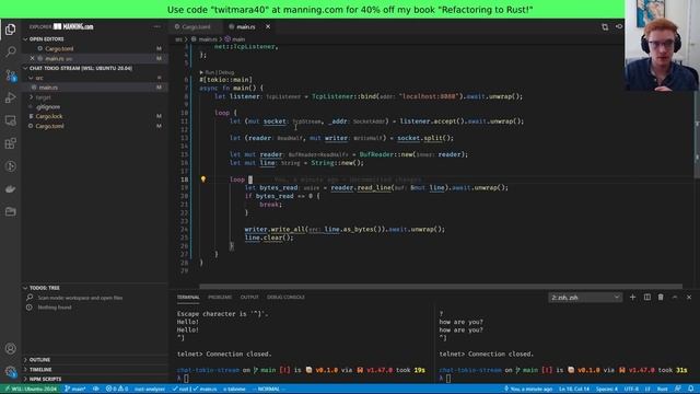 Creating a Chat Server with async Rust and Tokio смотреть онлайн