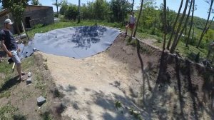 Пленочный пруд перед домом своими руками Ч.1.