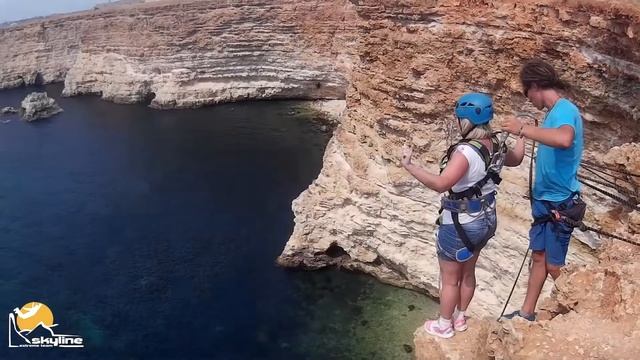 Евгения мыс Фиолент прыжки с верёвкой в Крыму с командой Скайлайн смотреть онлайн