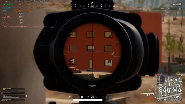 PUBG (Miramar) AMD Ryzen 5 2400G Vega 11 16GB Single Channel 1080p Very Low DX12 смотреть онлайн