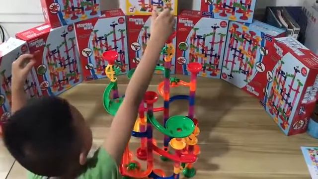Building Blocks, Children's Educational Toys, Three-dimensional Tracks, Ball Maze Pipes, Domino Gam смотреть онлайн