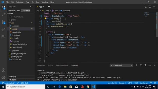 React tutorial in Hindi #45 Uncontrolled Component смотреть онлайн