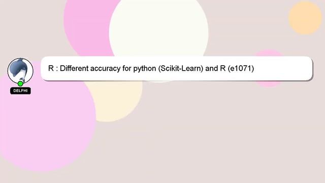 R : Different accuracy for python (Scikit-Learn) and R (e1071) смотреть онлайн