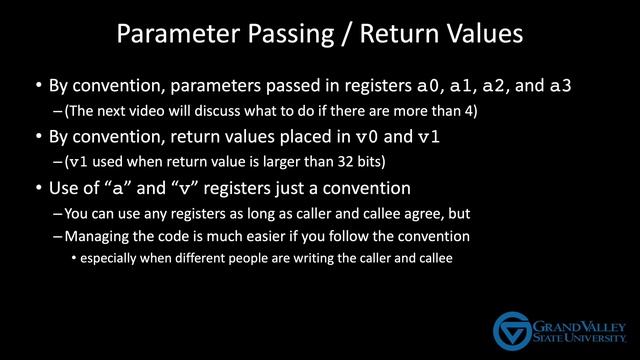 CIS 351 Video 39: Functions Part 1 (jal, jr, and parameters) смотреть онлайн