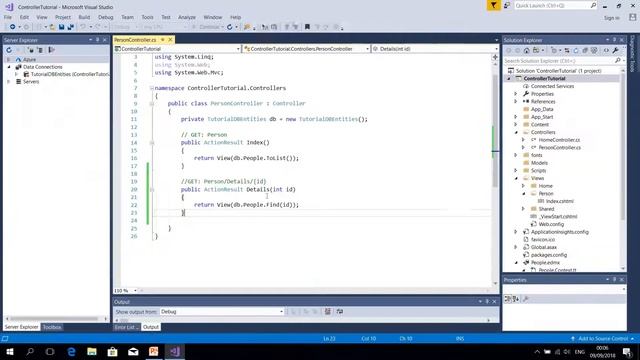 Entity Framework and MVC Turorial 5 Controller Methods Add New and DetailsVS2017 смотреть онлайн