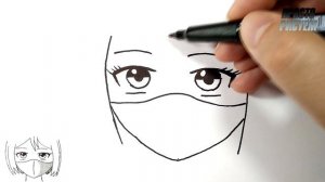 Как нарисовать АНИМЕ девушку в маске !