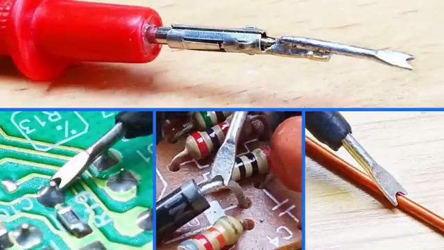 Делаем гнездо держатель для щупа мультиметра под насадку из контакта разъема ком смотреть онлайн