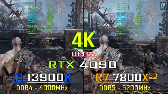 INTEL i9 13900K (DDR4) vs RYZEN 7 7800X3D (DDR5) || How Big is the Difference in 4K? смотреть онлайн