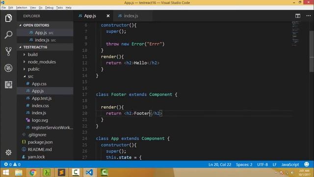 Error Handling in React 16 - componentDidCatch Life Cycle Method in Hindi / Urdu Tutorial смотреть онлайн
