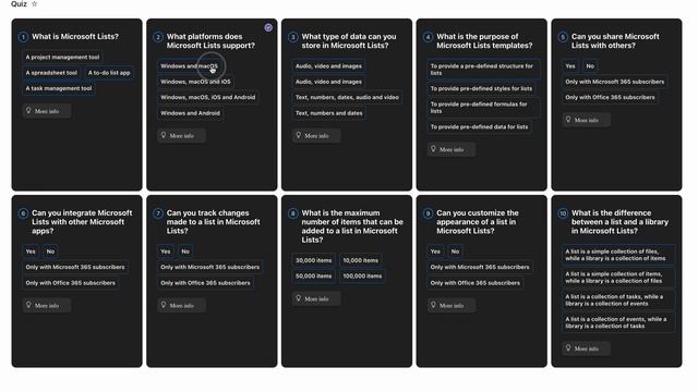 Quiz, made in Microsoft Lists using JSON formatting смотреть онлайн