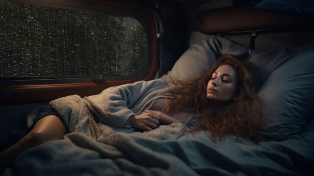 Stormy Rain on Car Door Helps You Sleep Better | Cozy Space for the Best Relaxation смотреть онлайн