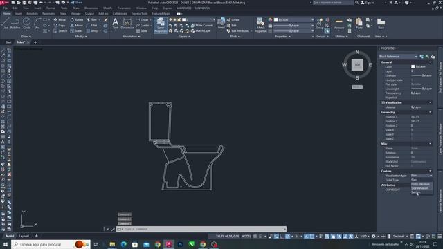 Autocad Dynamic Block - Toilet (Plan, Elevation and Section) смотреть онлайн