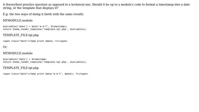 Drupal: Date formatting: Code or Template? смотреть онлайн