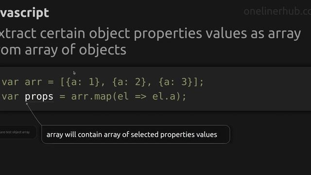 Extract certain object properties values as array from array of objects смотреть онлайн