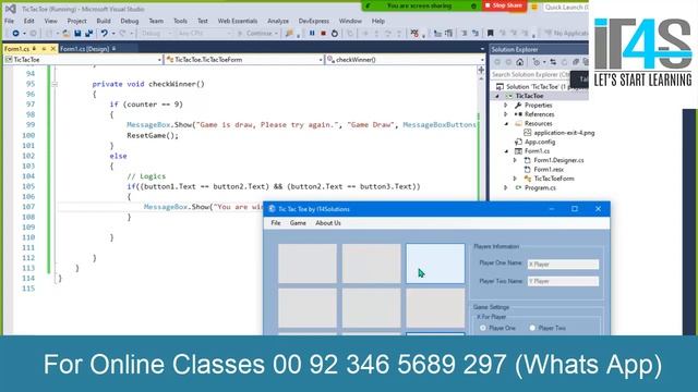 Visual Studio Winform Tic Tac Toe Tutorial Example (C#) | How to Create Tic Tac Toe Game in C# смотреть онлайн