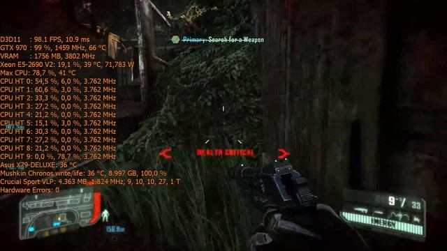Crysis 3 Xeon E5-2690 V2 10 Core@3766Mhz Turbo 4100Mhz GTX 970 g1 gaming смотреть онлайн