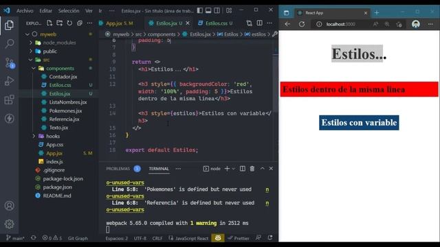 16. Estilos CSS en componentes | React en español смотреть онлайн