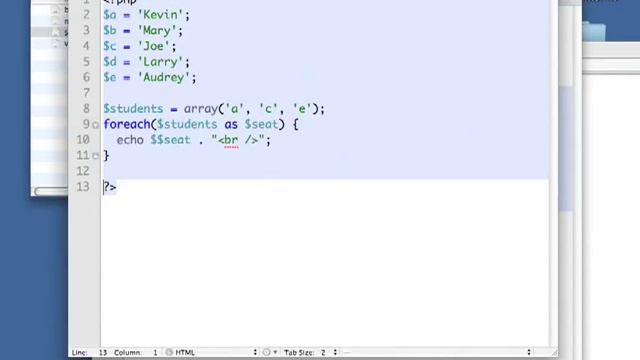 PHP-Using variable variables(PHP -Chapter -1 , Lesson-1).mov смотреть онлайн