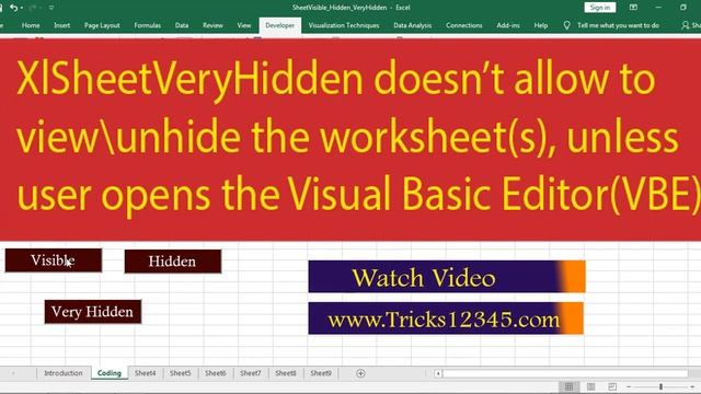 VBA Macros Basics: Sheet Visible - Hidden - Very Hidden смотреть онлайн
