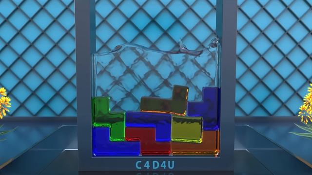 Softbody Tetris V21 ? (with liquid) ❤️ C4D4U смотреть онлайн