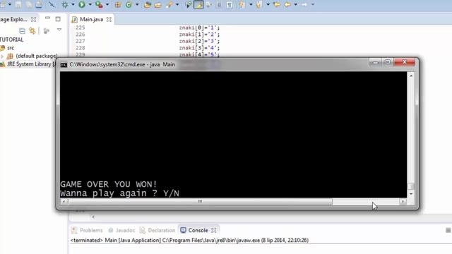 Console game "Tic Tac Toe" after 2 JAVA learning. смотреть онлайн