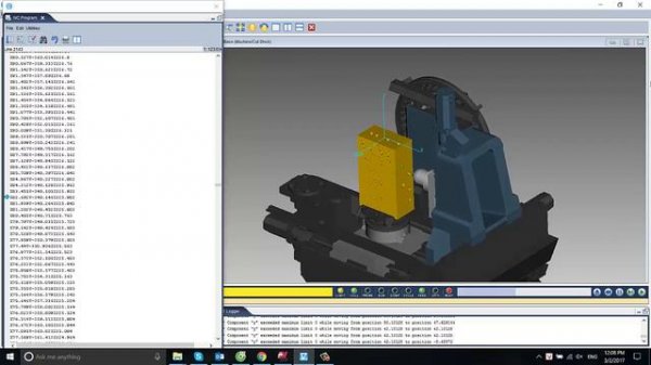 MasterCAM Mill 3.5 Axis Simulation G-Code with Vericut