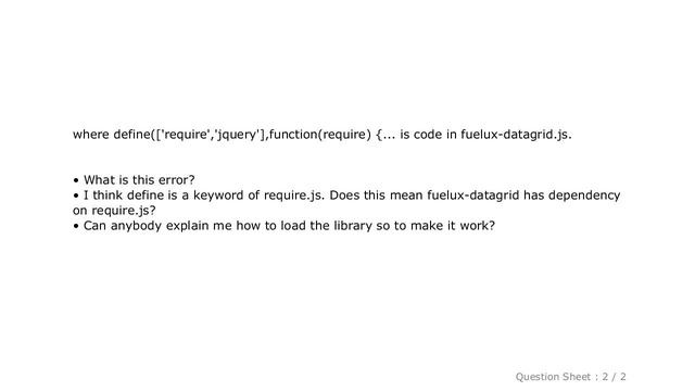 jQuery : ReferenceError: define is not defined while embedding fuelux in datagrid.js смотреть онлайн