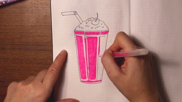 Рисуем коктейль. Рисуем гелевыми ручками. Draw a cocktail. Draw with gel pens. смотреть онлайн
