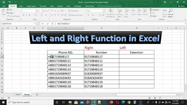 Left and Right Function in Excel. смотреть онлайн