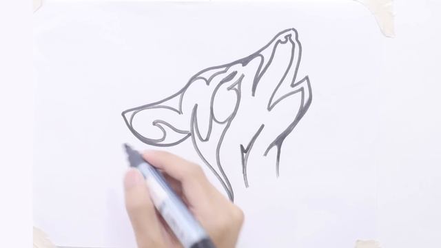 How to draw a wolf head tribal tattoo #3 смотреть онлайн
