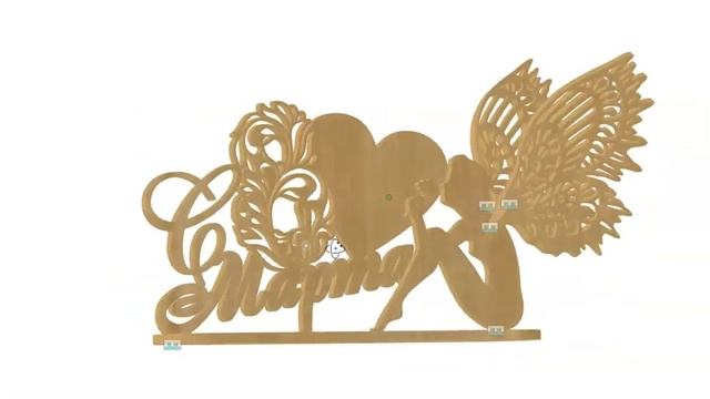 Лазерная резка к 8 марта для коллектива женщин. Отрисована в CorelDraw. смотреть онлайн