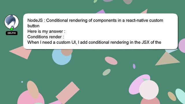 NodeJS : Conditional rendering of components in a react-native custom button смотреть онлайн