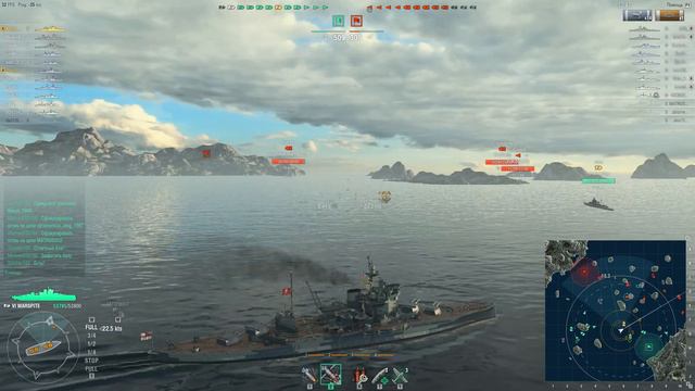 World of Warships бой на Warspite смотреть онлайн