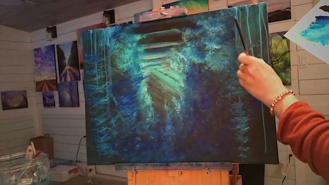 ACRYLIC PAINTING TUTORIAL/ UPSIDE DOWN TECHNIQUE /step by step? смотреть онлайн