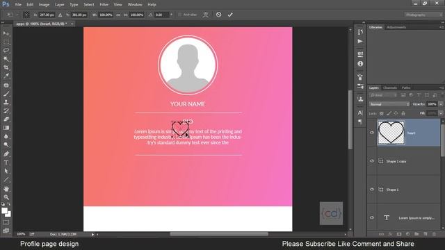 Profile page UI Design tutorial in Photoshop : Step By Step - Code and Design смотреть онлайн