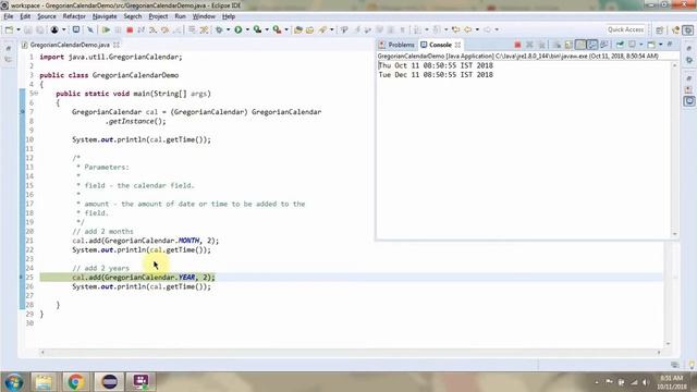 How to use add(int field, int amount) method of Java.util.GregorianCalendar class? смотреть онлайн
