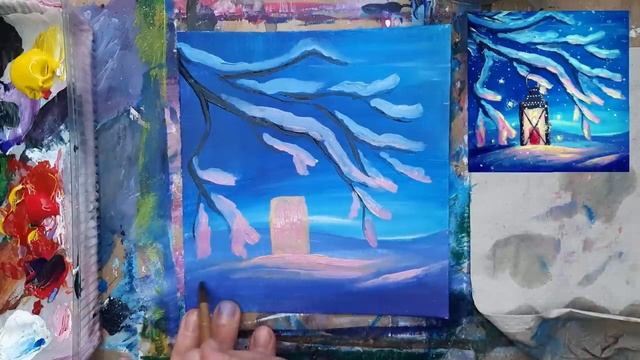 ЛАМПА |Пошаговое рисование красками для начинающих? смотреть онлайн