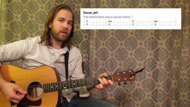 How to play "Hallelujah" by Leonard Cohen / Rufus Wainwright (Guitar Chords & Lesson) смотреть онлайн