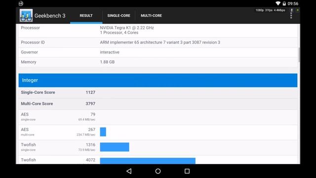 NVIDIA Shield Tablet: GeekBench 3 Benchmark смотреть онлайн