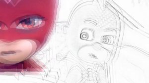 Раскрашиваем Алетт Гекко и Кэтбой из Герои в Масках Пиджей маски Волшебная Раскраска