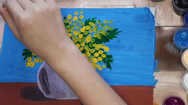 Как быстро нарисовать букет мимозы смотреть онлайн