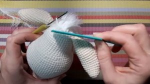 Буба крючком (простой  способ вязания пряжей с длинным ворсом)