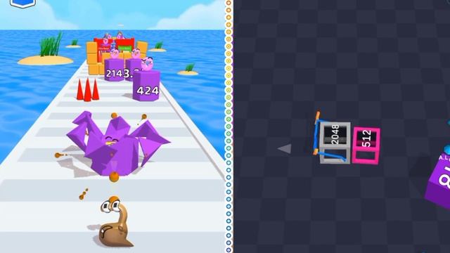 Satisfying Mobile Game/ 2048.io cube arena - cube arena 2048: merge numbers gameplay New Update смотреть онлайн