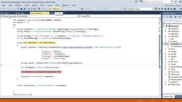 Part 51- Send OTP (One Time Password ) to your mobile device in Asp.net MVC | Textlocal API смотреть онлайн