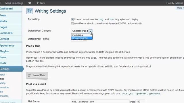 WordPress sajt sva glavna podešavanja смотреть онлайн