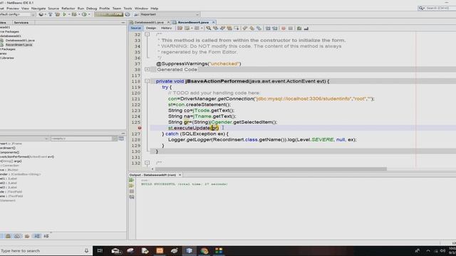 Insert record into a SQL table using Netbeans- Part 2 смотреть онлайн
