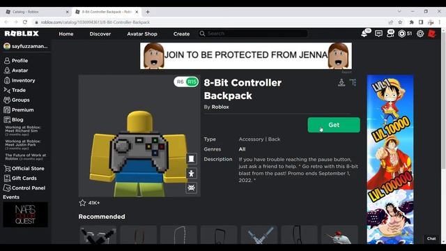 How to get FREE BACKPACK(8-Bit Controller Backpack) | Roblox смотреть онлайн