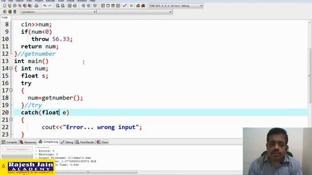 Exception Handling: Multiple catch-blocks смотреть онлайн