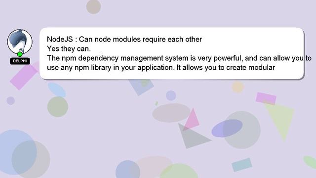NodeJS : Can node modules require each other смотреть онлайн
