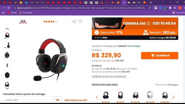 Headset Redraogn Zeux X no Kabum ou na Terabyteshop, onde está mais barato?? смотреть онлайн